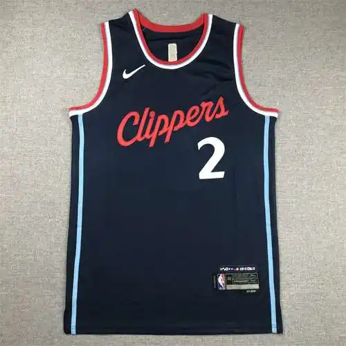 2024-2025 Clippers No. 2 Leonard nuevo azul oscuro