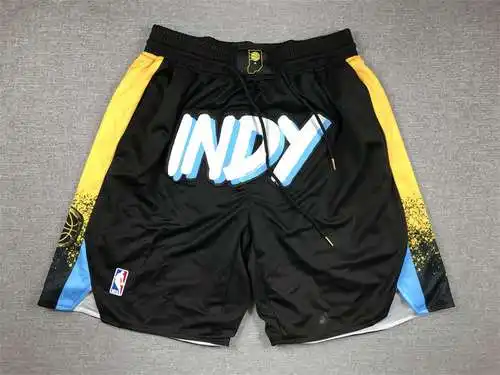 pantalones cortos de baloncesto justdon 2024 Pacers pantalones cortos negros
