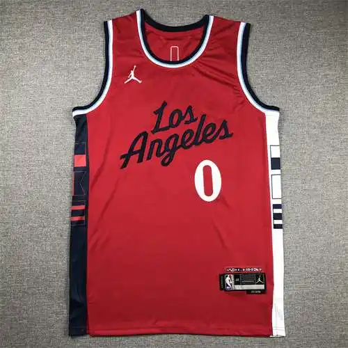 2024-2025 Clippers No. 0 Westbrook Nuevo Rojo