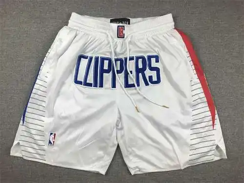 justdon pantalones cortos de baloncesto justdon Clippers pantalones cortos blancos regulares