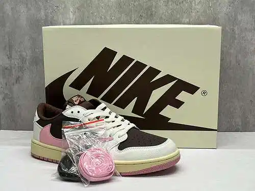 AJ1D marrón rosa recortado 36～47.5 con media talla