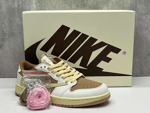 AJ1 corte bajo marrón claro rosa recortado 36~47 con media talla