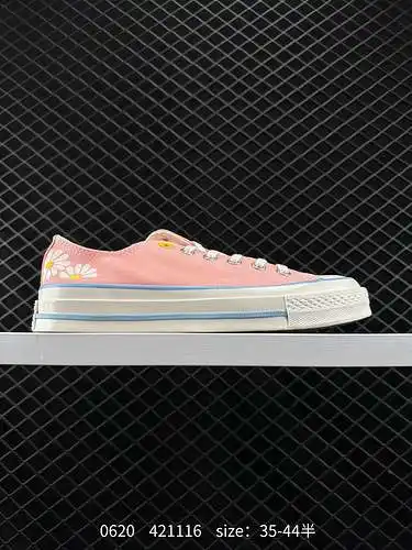 8 CONVERSE Zapatos de lona bajos con estampado de margaritas frescas oficiales 97S para mujer A97C C