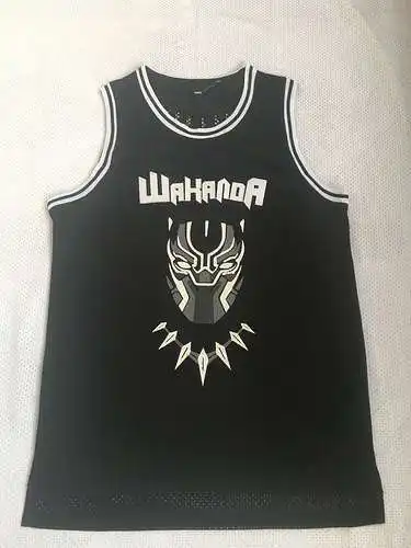 Camiseta bordada negra Panthers No. 1