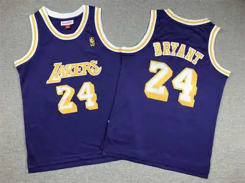 Ropa Infantil Lakers Nº 24 Kobe Bryant Etiqueta Oro Púrpura