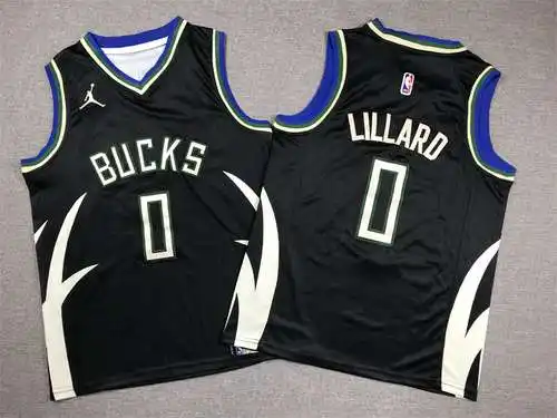 Ropa Infantil Bucks No. 0 Lillard Edición Anuncio Negro