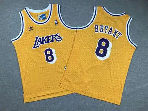 Ropa Infantil Lakers No. 8 Kobe Bryant Trébol Amarillo