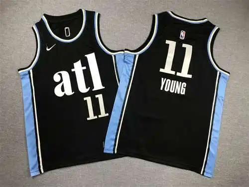 Ropa Infantil 24 Estilos Eagles No. 11 Trae Young City Edition Negro
