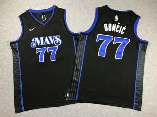 Ropa Infantil 24 Modelos Mavericks No. 77 Doncic City Edition Azul Oscuro
