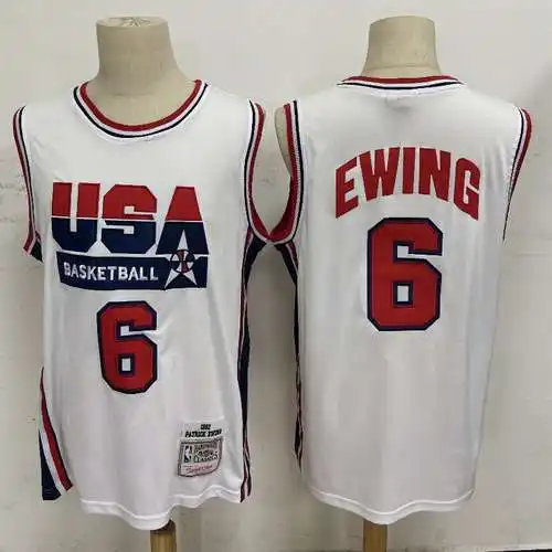 Réplica del Dream Team de los Juegos Olímpicos de EE. UU. 1992 No. 6 Ewing White