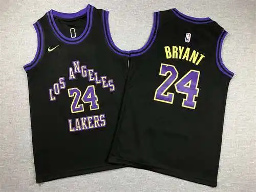 Ropa Infantil 24 modelos Lakers Nº 24 Kobe Bryant City Edition Negro