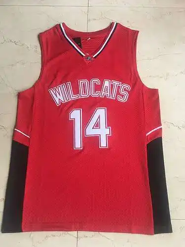 Versión de la película No. 14 Camiseta de baloncesto de malla retro roja