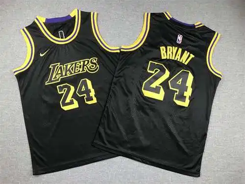Ropa Infantil Lakers Nº 24 Kobe Bryant City Edition Estampado De Serpiente Negro