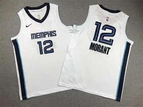Ropa Infantil Grizzlies Nº 12 Morant Blanco