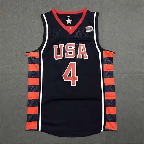 2004 Dream Team de los Juegos Olímpicos de Atenas No. 4 Allen Iverson Azul oscuro