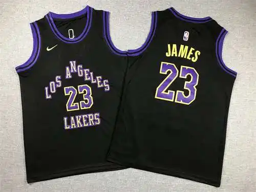 Ropa Infantil 24 Estilos Lakers No. 23 James City Negro