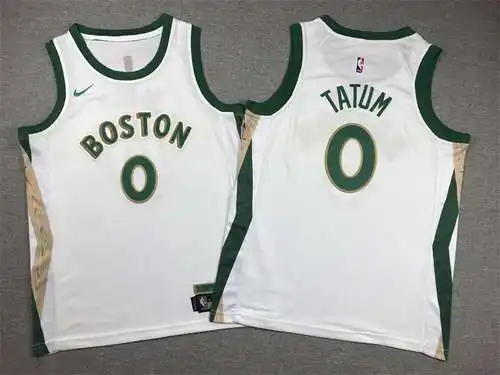 Ropa Infantil 24 Estilos Celtics No. 0 Tatum City Edition Blanco