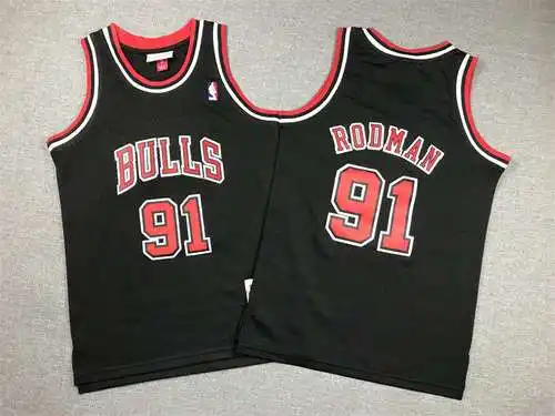 Ropa Infantil Bulls Nº 91 Rodman Negro