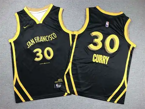 Ropa Infantil 24 Estilos Warriors No. 30 Curry City Edition Negro