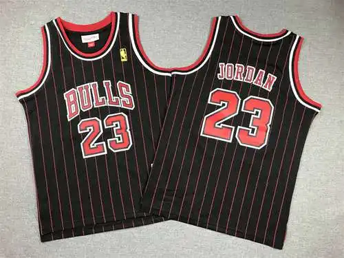 Ropa Infantil Bulls Nº 23 Jordan Mesh Rayas Negras y Rojas
