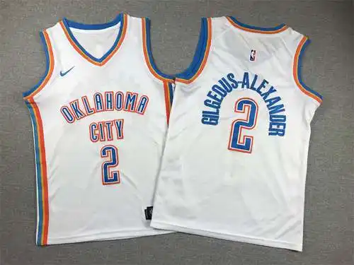 Ropa Infantil Thunder No. 2 Shai Gilgeous-Alexander Blanco