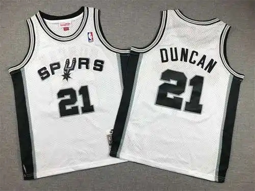 Ropa Infantil Spurs Nº 21 Duncan Vintage Blanco