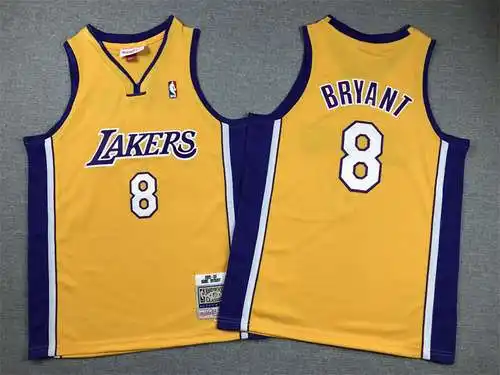 Ropa Infantil Lakers Nº 8 Kobe Bryant Cuello En V Amarillo