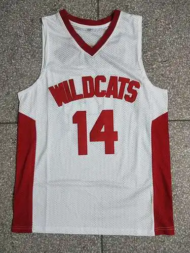 Versión de la película No. 14 camiseta de baloncesto de malla retro blanca