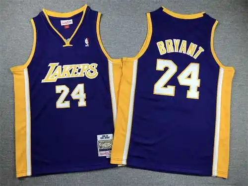 Ropa Infantil Lakers Nº 24 Kobe Bryant Púrpura Con Cuello En V