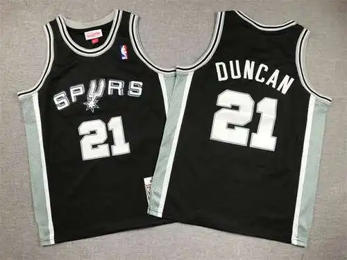 Ropa Infantil Spurs Nº 21 Duncan Retro Negro