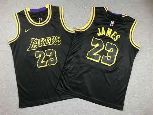 Ropa Infantil Lakers Nº 23 LeBron James City Edition Estampado De Serpiente Negro