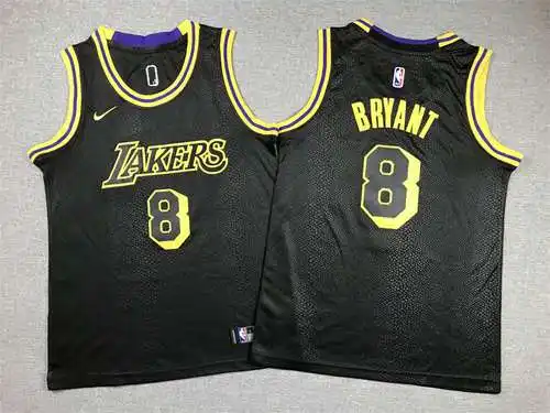 Ropa Infantil Lakers No. 8 Kobe Bryant City Edition Estampado De Serpiente Negro