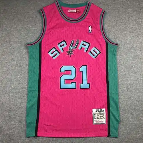 Spurs No. 21 Duncan Retro Rosa