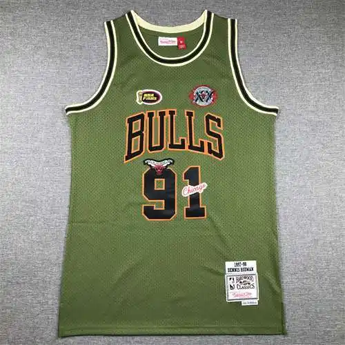 Bulls No. 91 Rodman Verde Ejército