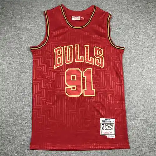 Bulls No. 91 Rodman Edición Año de la Rata Rojo