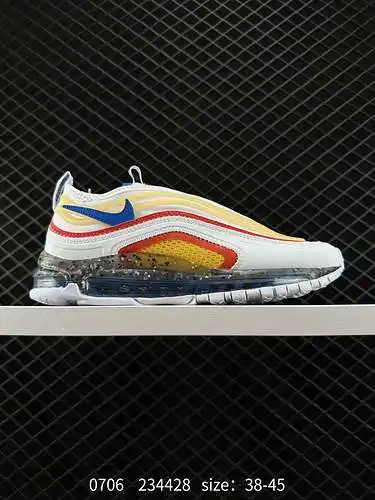 4 Nike Nike Wmns Air Max 97 ESS "Blanco/Azul/Rojo" Bullet Retro Air Cushion Zapatos deport