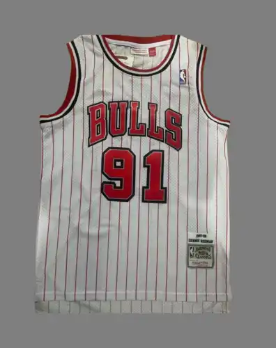Bulls No. 33 Pippen Retro Rayas Rosas