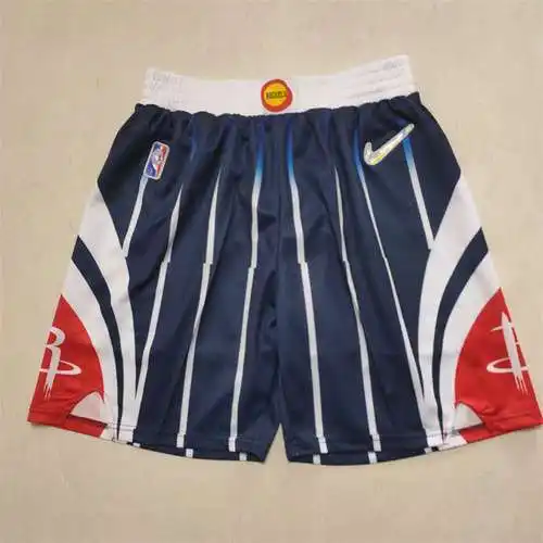 Shorts azules con diamantes del 75 aniversario de los Rockets