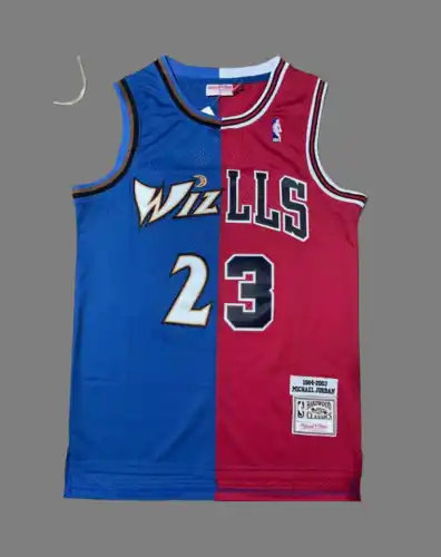 Bulls No. 23 Jordan Retro Edition empalmado azul y rojo