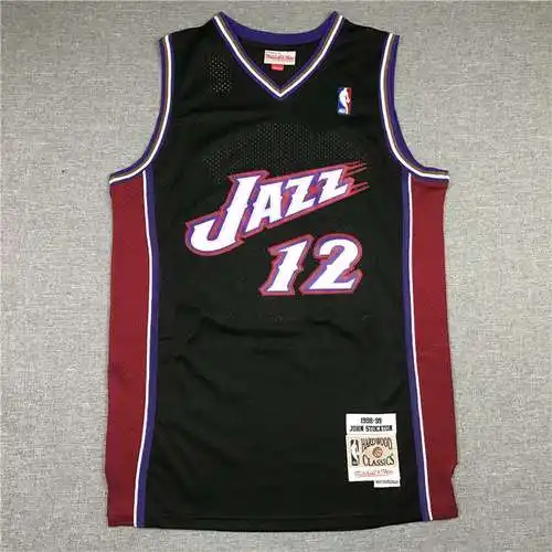 Jazz No. 12 John Stockton Montaña Nevada Negro