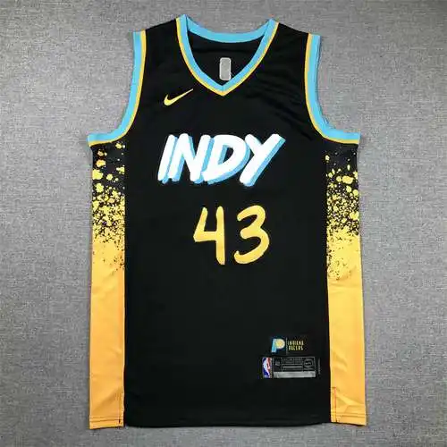 24 nueva temporada Pacers No. 43 Pascal Siakam City Edition Azul oscuro