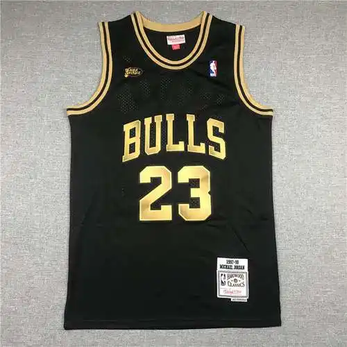 1998 Finales Bulls No. 23 Jordan Negro Oro