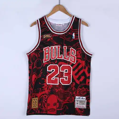 1995-96 Bulls No. 23 Jordan Finals Retro Rojo oscuro