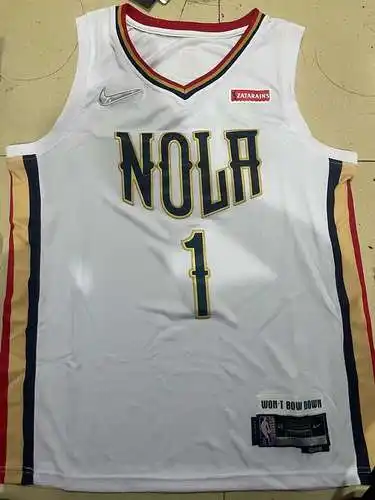22.ª temporada Pelicans No. 1 Williams 75.º aniversario City Edition Blanco