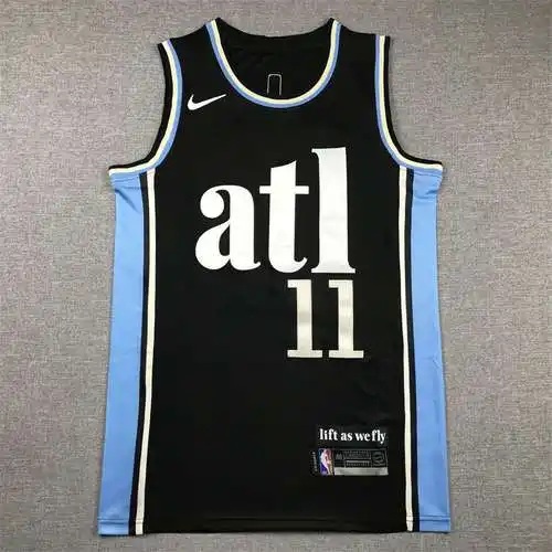 24 nueva temporada Eagles No. 11 Trae Young City Edition Negro