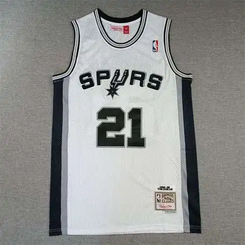 Spurs No. 21 Duncan Retro Blanco