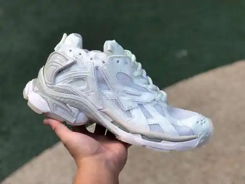 Zapatillas parisinas blancas y grises Balenciaga/Balenciaga 21x RUNNER empalme de encaje 211112ss081