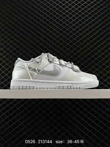 22 Zapatillas informales bajas con cordones plateados Nk Dunk Low Fresh con correa SB DH976-2 # La c