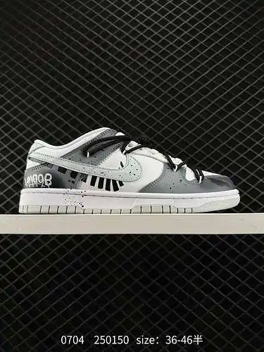 2 Nk Dunk Low Splash Graffiti Double Hook Halloween Cross Old Gradient SB Strap Low Casual Sneakers 