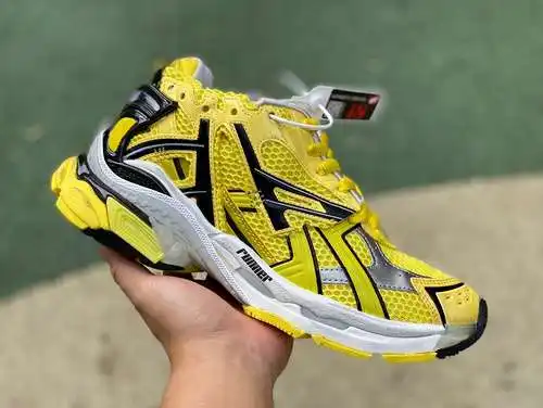Balenciaga 7.0 amarillo y negro M puro original ⚡️ Balenciaga Runner Grafhti malla con cordones esco